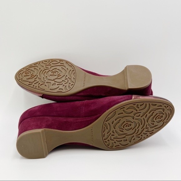 Taryn Rose Womens Size 5 Babe Metallic Suede Leather Wine‎ Plum Fig Pumps Heels - Picture 9 of 14